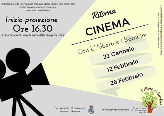 Al cinema con l’Albero e i Bambini ed. 2017